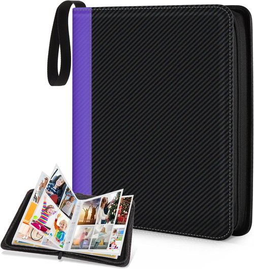 CLOKORIA Trading Card Binder - 440 Card Holder Case with 55 Sleeves | Purple Black TCG Album