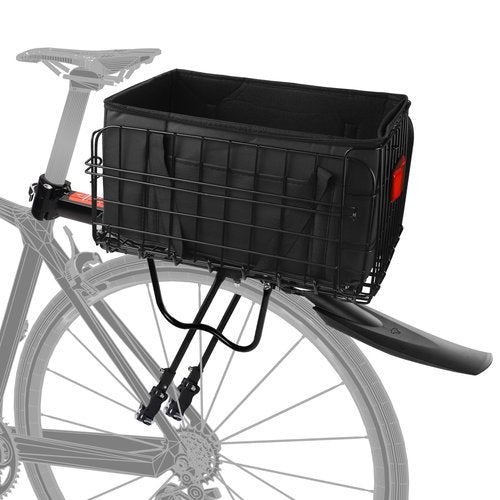 Aneco Rear Bike Rack with Folding Basket and Waterproof Bag Quick Release Bicycle Cargo Rack Universal Touring Carrier for Mountain Road Bike