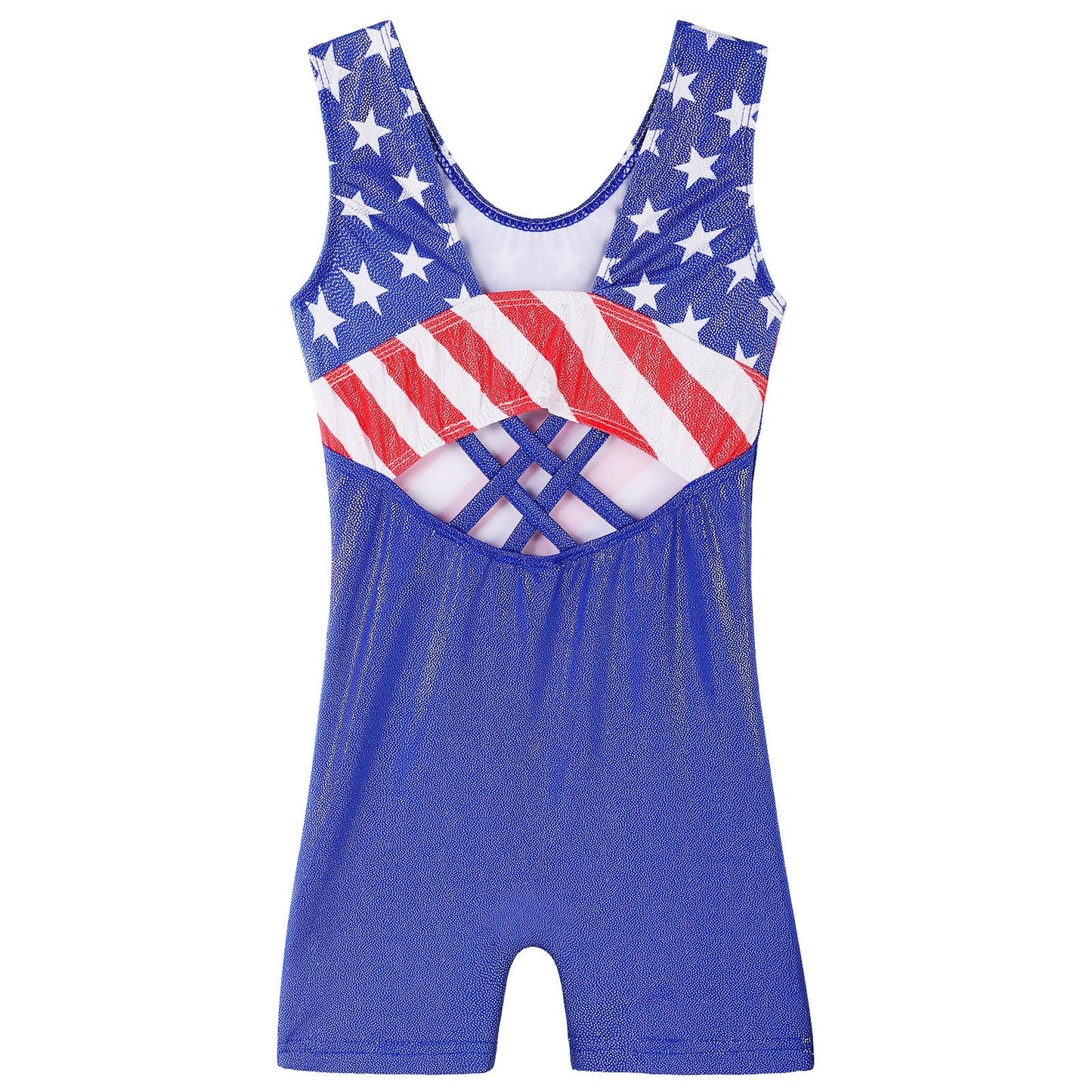 Gymnastics Leotards for Girls with Shorts Sleeveless Red Tank Biketards
