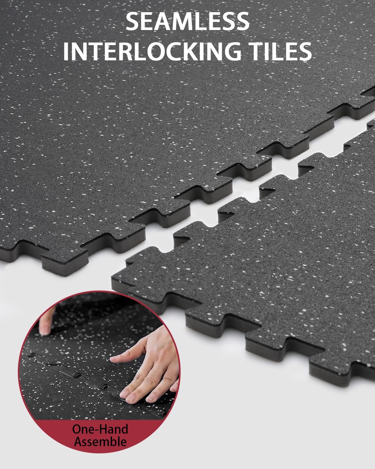 Mikolo Gym Flooring Mats - 12 Pcs High-Density EVA Foam | 48 Sq Ft Interlocking Protective Mats