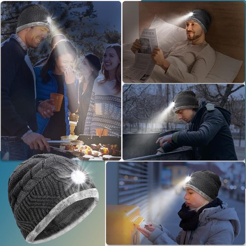 HIGHEVER LED Beanie Hat - Warm Winter Gift with Light for Men, Teens & Dads | Perfect Stocking Stuffer