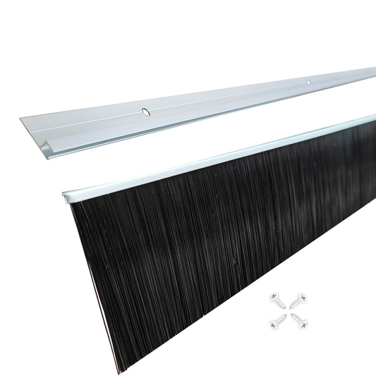 Retsun 8 Sets x 39.37 Inche Net Hair 3 Inches Wide Door Brush Sweeps Seal Garage Roll Up Door Brush Durable Easy Mounting (3 Inches Hair, 8 Sets)