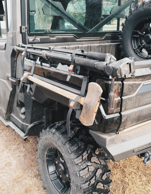 KEMIMOTO Tool Holder Bed Shovel Holder Compatible with Polaris Ranger 1000 900 570 XP/Crew General 1000, UTV Tool Carrier for Axe Farm Tool Mount