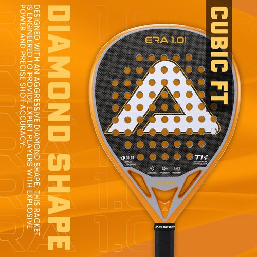 AMASPORT 2025 Era-1.0 Titanium Padel Racket - 1ST Titanium Tech Paleta Padel, Diamond Shape for Explosive Power, Anti-Vibration System, Aerodynamic Precision, and Adaptive Rebound
