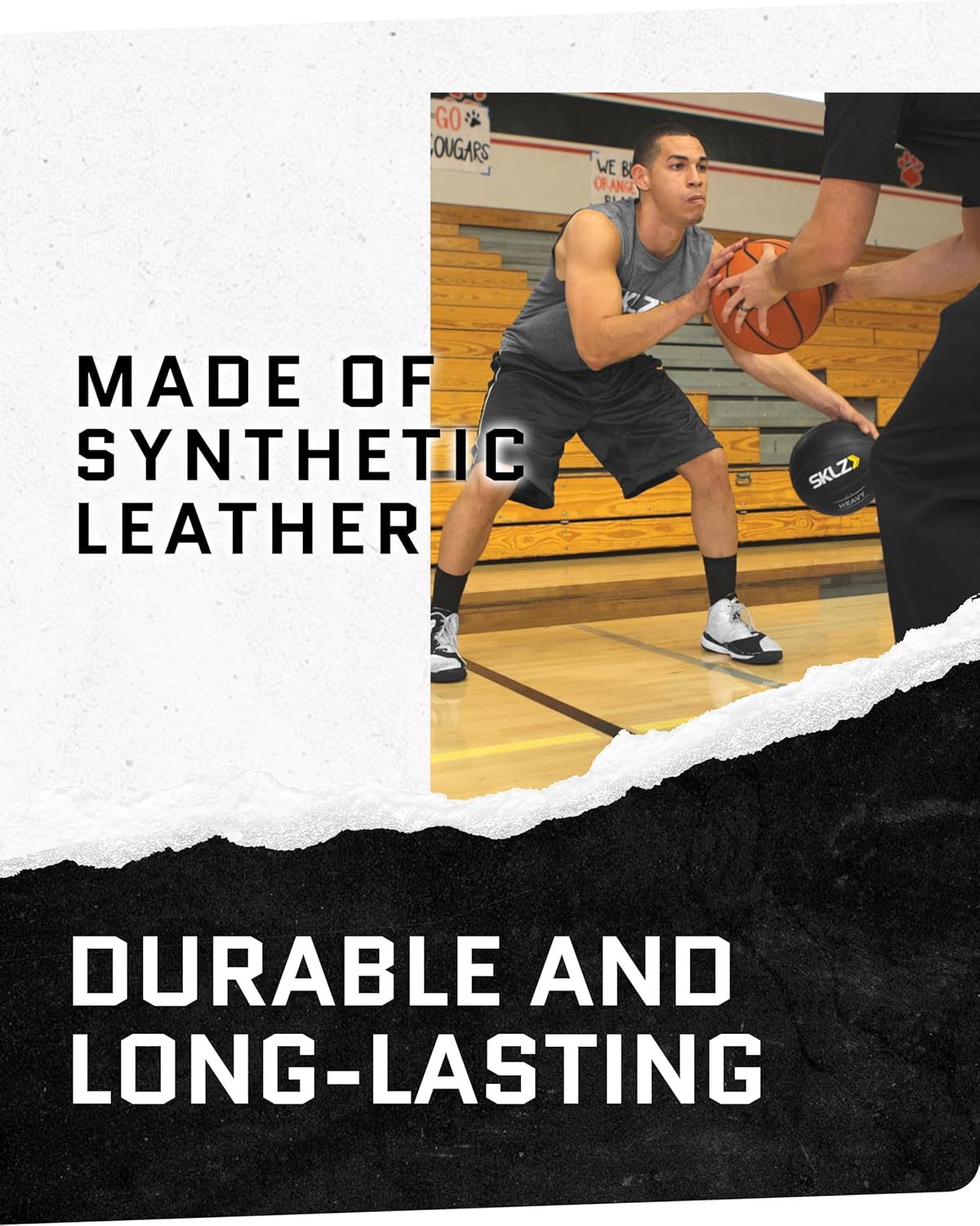 SKLZ Weighted Training Basketball - 29.5" | 3-lb Heavy Ball for Enhanced Dribbling - Durable Faux Leather