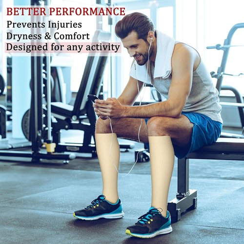 CHARMKING Compression Socks - 15-20 mmHg Circulation Support for Men & Women | 8 Pairs for Athletic Running & Cycling