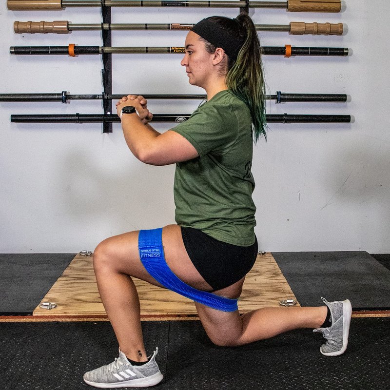 Serious Steel Fitness Hip and Glute Activation Band, for Squat, Deadlift & Warm-Ups (Three Pack (Blue-M, Black-M, Red-L))