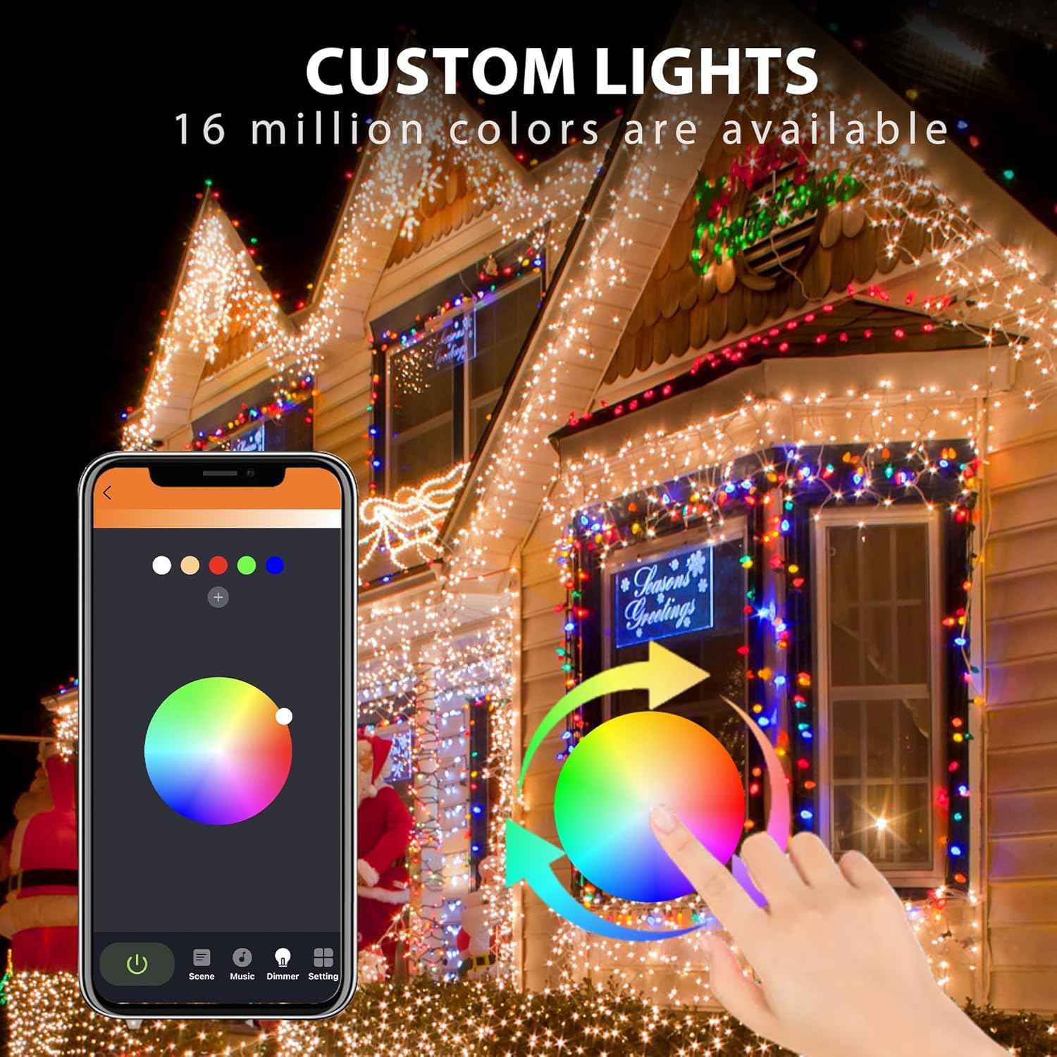 33FT Smart RGB Icicle Lights with 299 LED Drops - App & Remote Control, Music Sync Waterproof Christmas String Lights for Patio & Party Decor