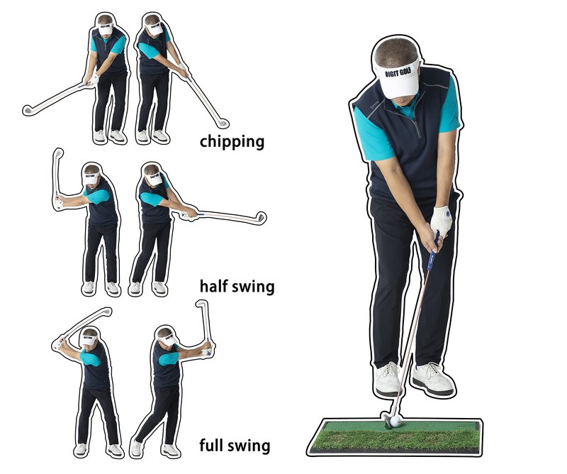 Golf Swing Trainer 9 Iron Flexible Shaft Training Aid Golf Swing Training Club -OLE ANDIGO Golf Equipment for Improve Strength Rhythm,Chipping,Half Swing,Full Practice-Training Manual