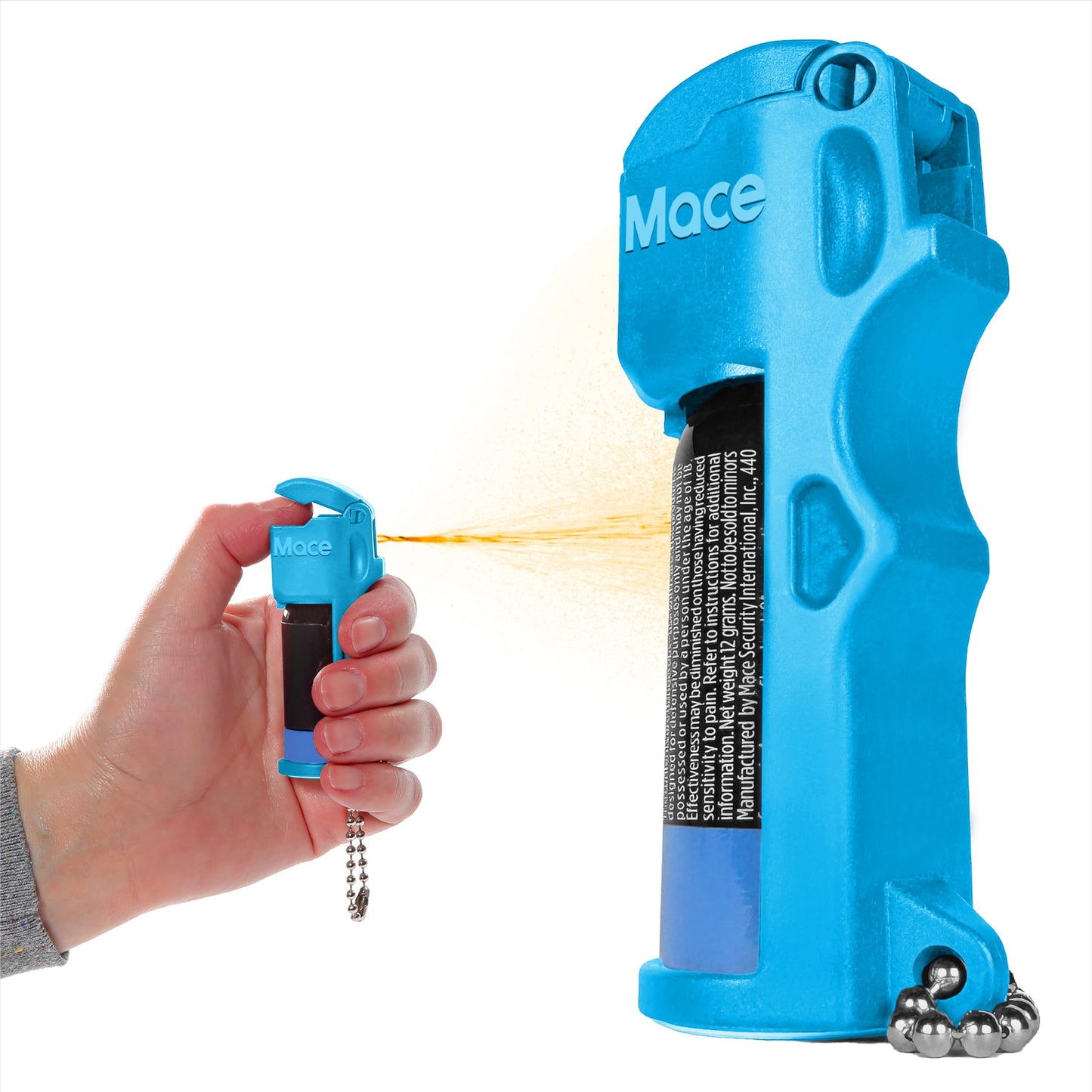 Mace Pepper Spray - Triple Action Pocket, 3-in-1 (OC, Tear Gas, UV Dye), Max Police Strength, 0.42 oz, 10 Feet Range, Flip Top Safety Cap, Self Defense Pepper Spray for Women & Men - Blue