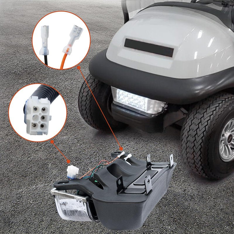 Orle Oko Golf Cart Precedent LED Headlight Light Kit Compatible with Club Car Precedent 2004-Up Front Replace Head Light 12V Light Kit Assembly with Bumper For Club Car Precedent Gas and Electric
