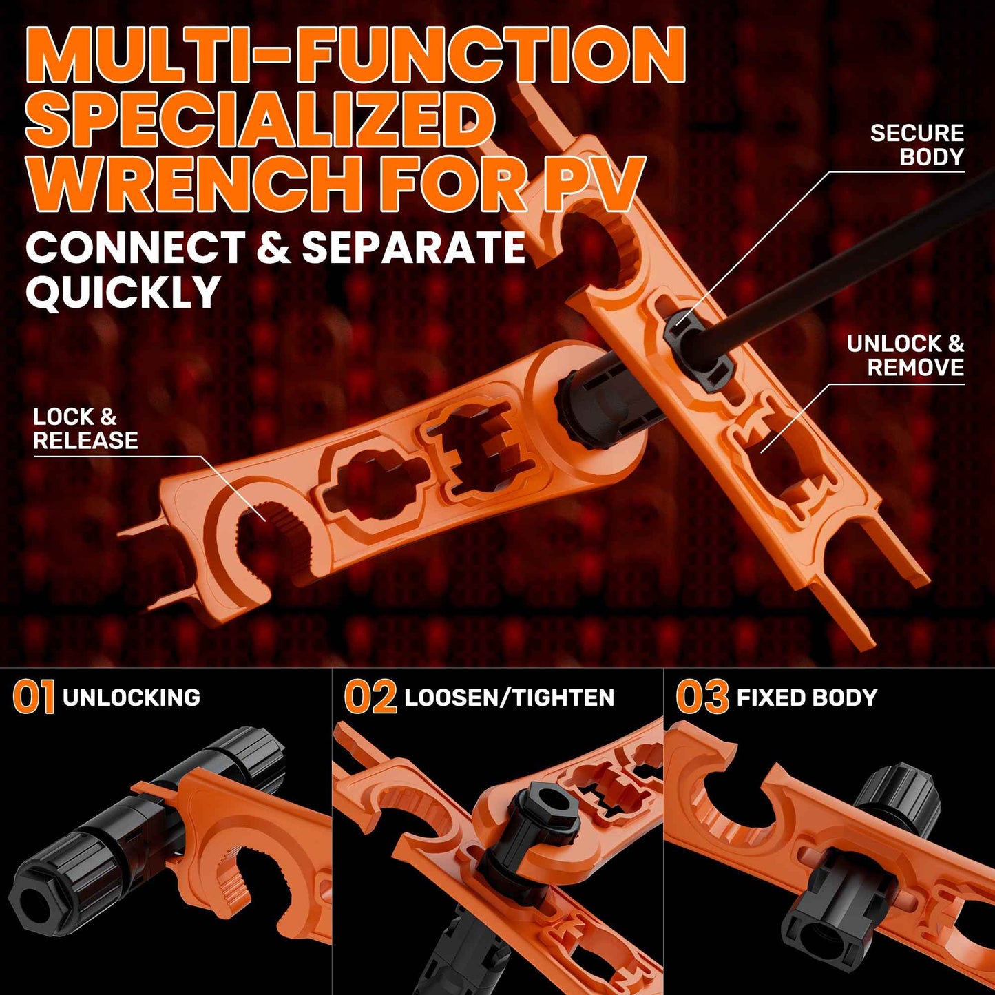 PEBA Crimping Tool Kit, Solar Crimper for AWG 16-10 Solar Panel Cable Wire, with 6 Pairs IP68 Solar Connectors and 1 Pair Solar Connector Spanner Wrench | Ratchet Crimp Tool Kit - Solar Installation