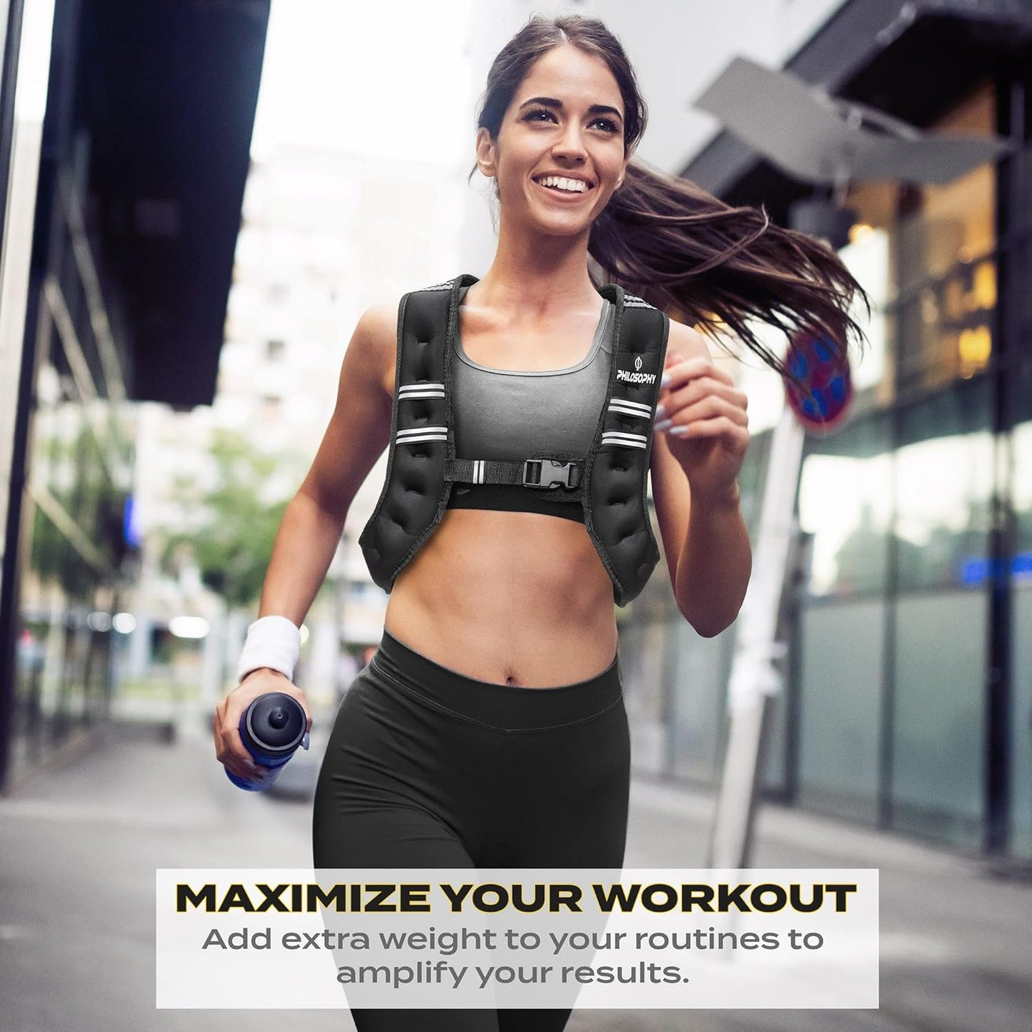 Philosophy Gym Weighted Workout Vest - Enhance Strength Training with Comfortable Fit | Adjustable Size