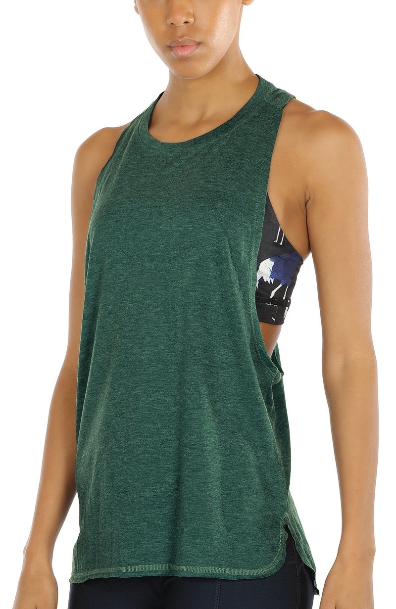icyzone Workout Tank Tops for Women - Running Muscle Tank Sport Exercise Gym Yoga Tops Athletic Shirts (XS, Army)
