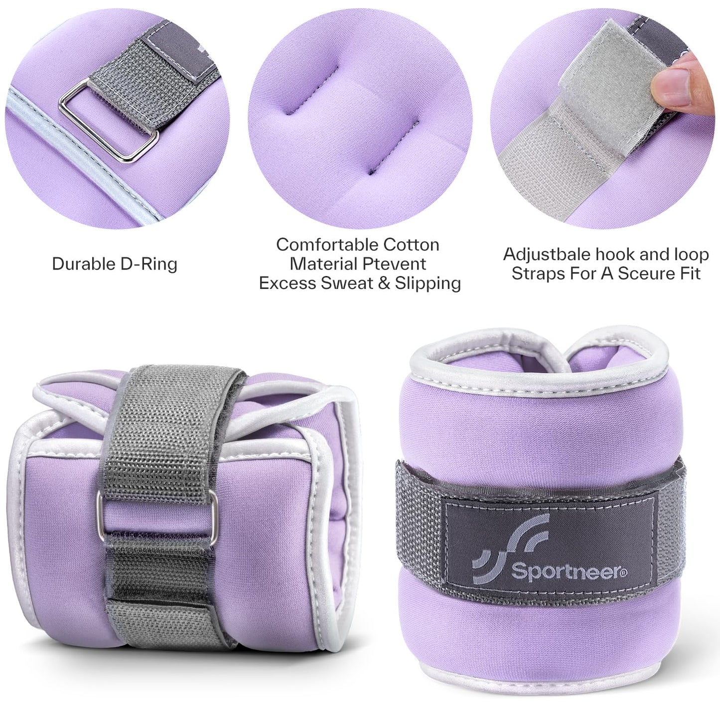 Sportneer Ankle Wrist Weights for Women Men Pair of 1/2/4/6/10 LBS Options