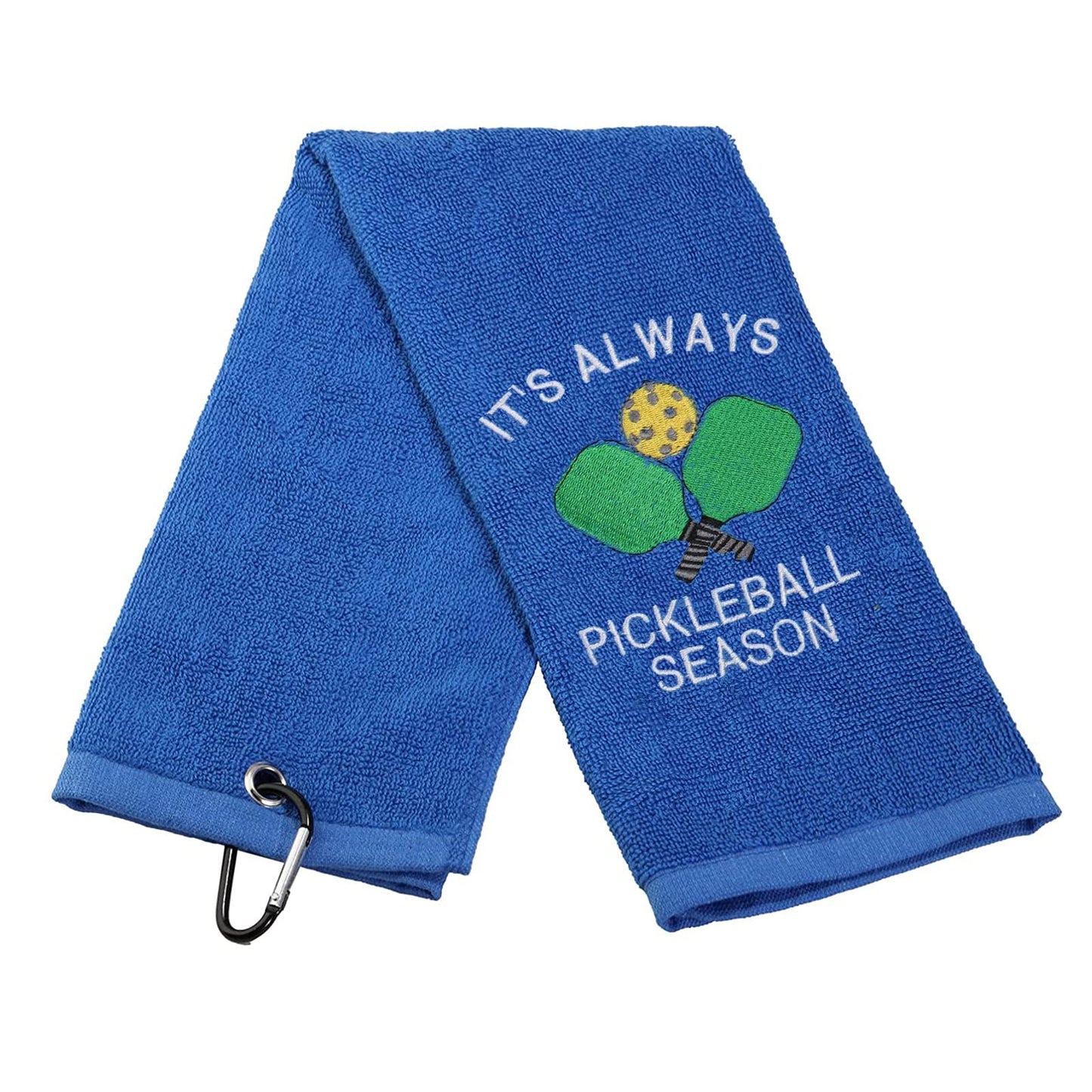 Pickleball Gift Towel It's Always Pickleball Season Embroidered Towel Gift for Pickleball Lover (Pickleball Season)