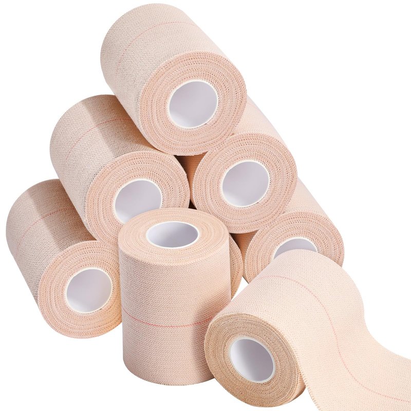 Tondiamo 8 Rolls Elastic Tape Adhesive Elastic Tape Self Adhesive Bandages Wrap Flexible Stretch Bandages Athletic Sports Skin Strips for Sports Ankle, Knee and Wrist Animal Pets (4 Inch X 5 Yard)