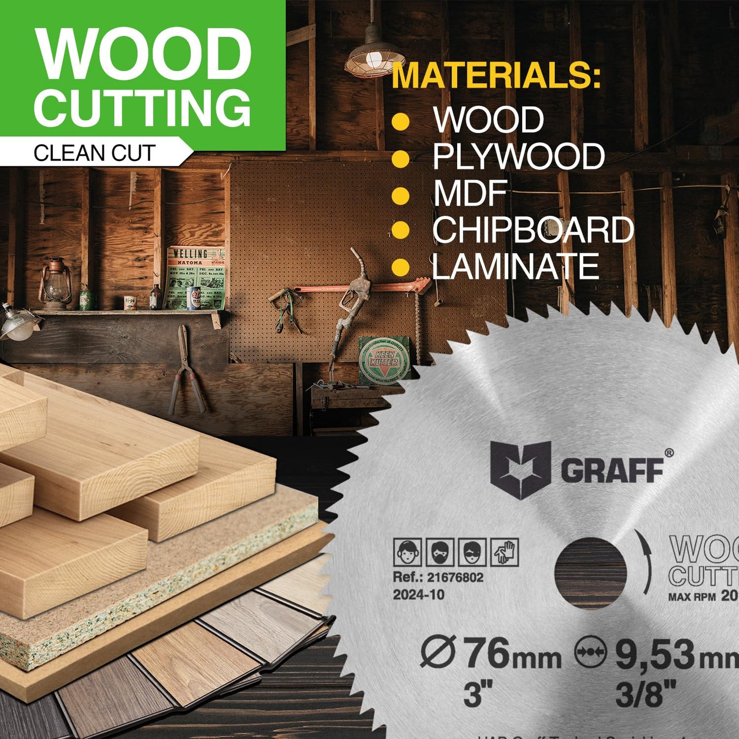 3 Inch Circular Saw Blade for Wood, Plywood, Laminate, Drywall, Plastic – 80T Wood Cutting Circular Saw Blade with 3/8 Inch Arbor from GRAFF