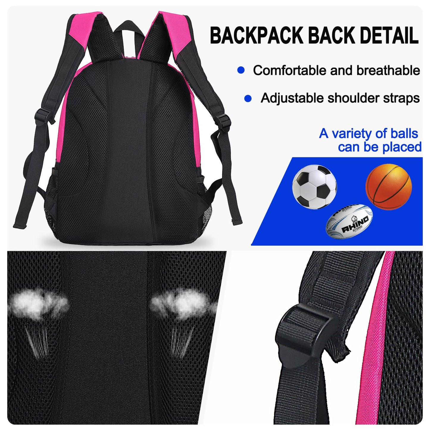 Goloni Youth Soccer Bag,Basketball Bag with Ball Compartment & Shoe Compartment,Backpack for Football Volleyball Basketball