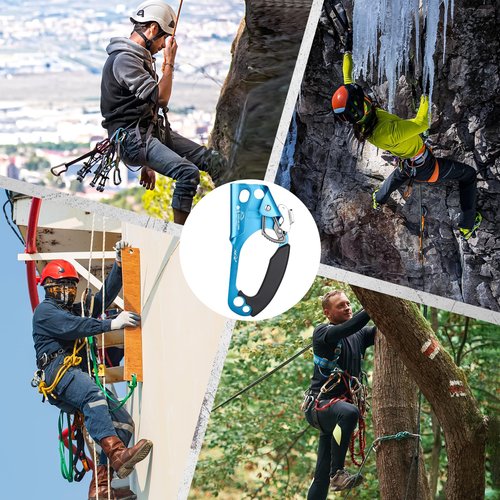 Erosados Hand Ascender for Outdoor Rock Climbing Ascender Strong Rappelling Gear for 8-13mm Rope Climbing Equipment for Tree Climbing Mountaineering Caving Adventures (Right Hand)