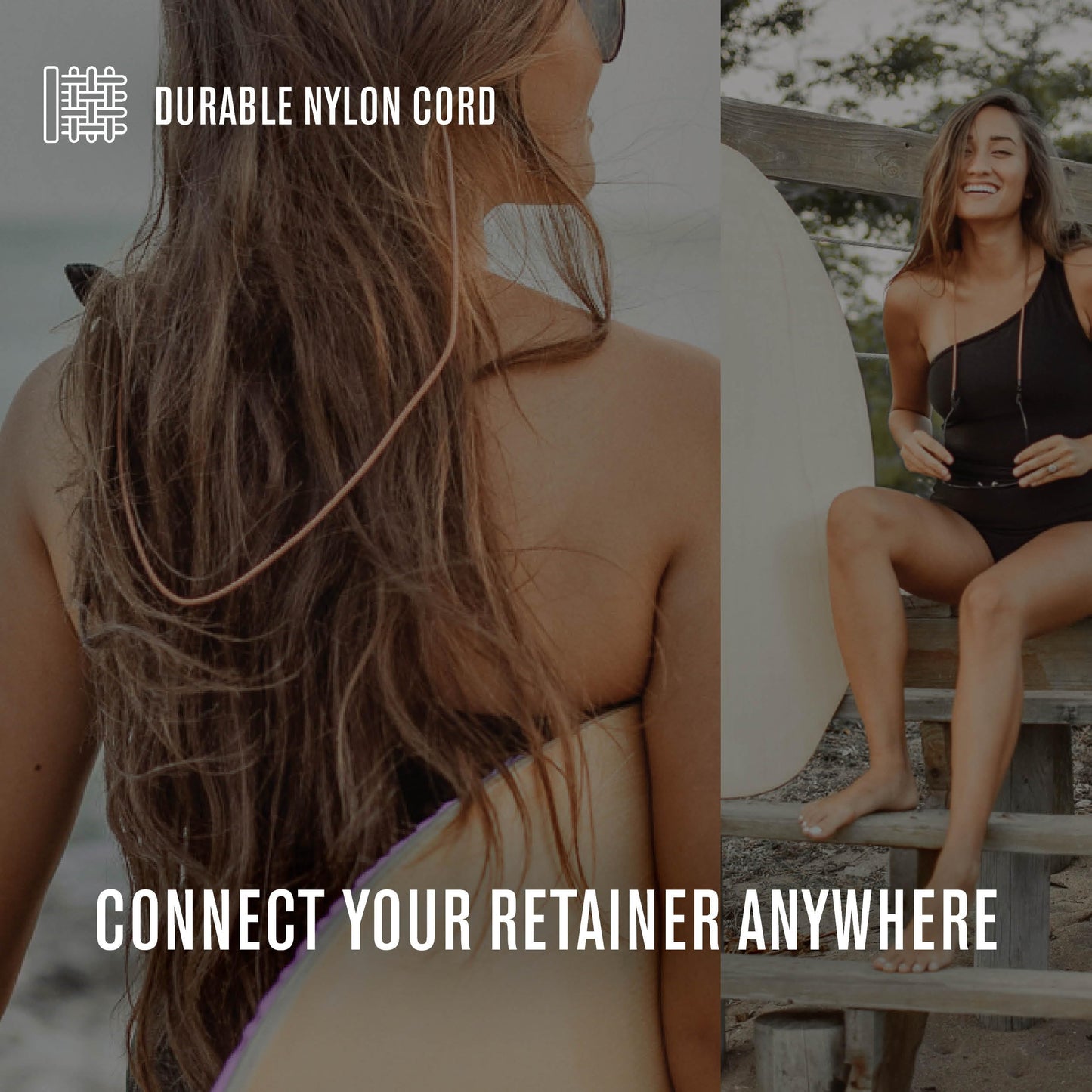 Chums Slip Fit Rope Glasses Retainer - Unisex Adjustable Eyewear Holder Sunglasses Strap (Black/Silver)