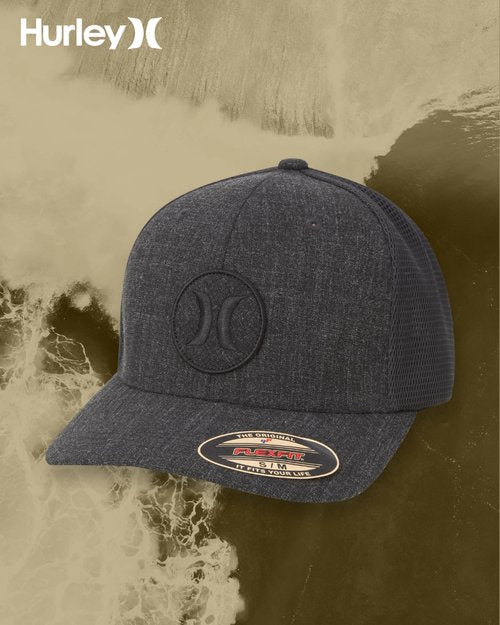 Hurley Mens Hat - Oceanside Flex Fitted Trucker Hat, Size Large-X-Large, Light Bone