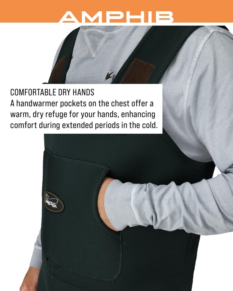 FROGG TOGGS Men's Amphib Stockingfoot Neoprene Waterproof Fishing Chest Wader for Fishing, Forest Green, Large