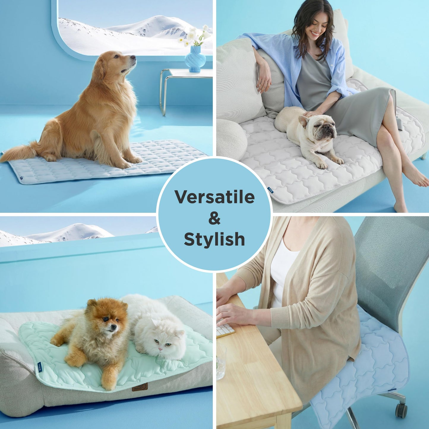 Bedsure Cooling Dog Mat Extra Large, Q-Max>0.5 XL Thin Breathable Cold Crate Pad for Pet, Portable Washable Kennel Bed for Summer Active Dog with Chill Soothing Fabric to Rapid Cooling,41x28, Green