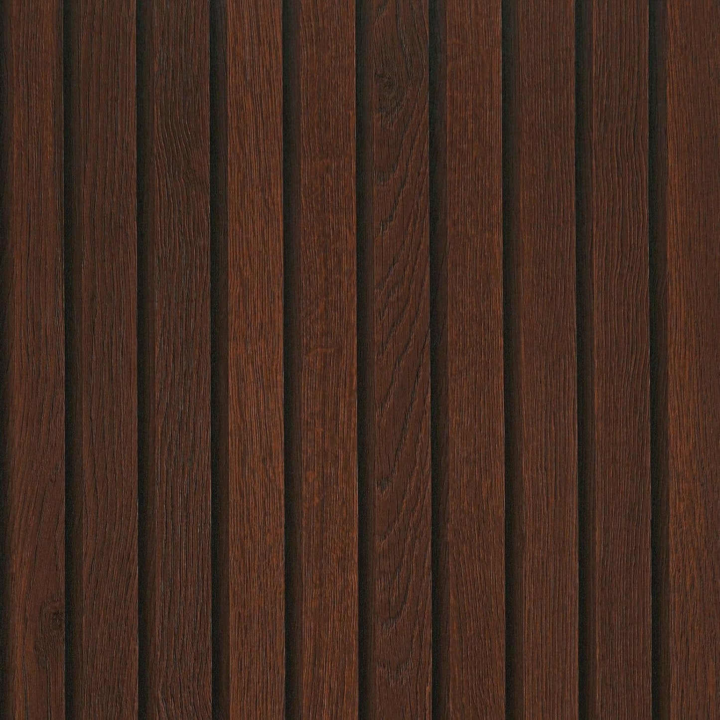 FunStick Brown Slats Wood Wallpaper Peel and Stick Removable Walnut Wood Contact Paper for Cabinets Peel and Stick Wood Slat Wall Panel Wallpaper for Bedroom Bathroom Accent Wall Waterproof 15.8"x80"