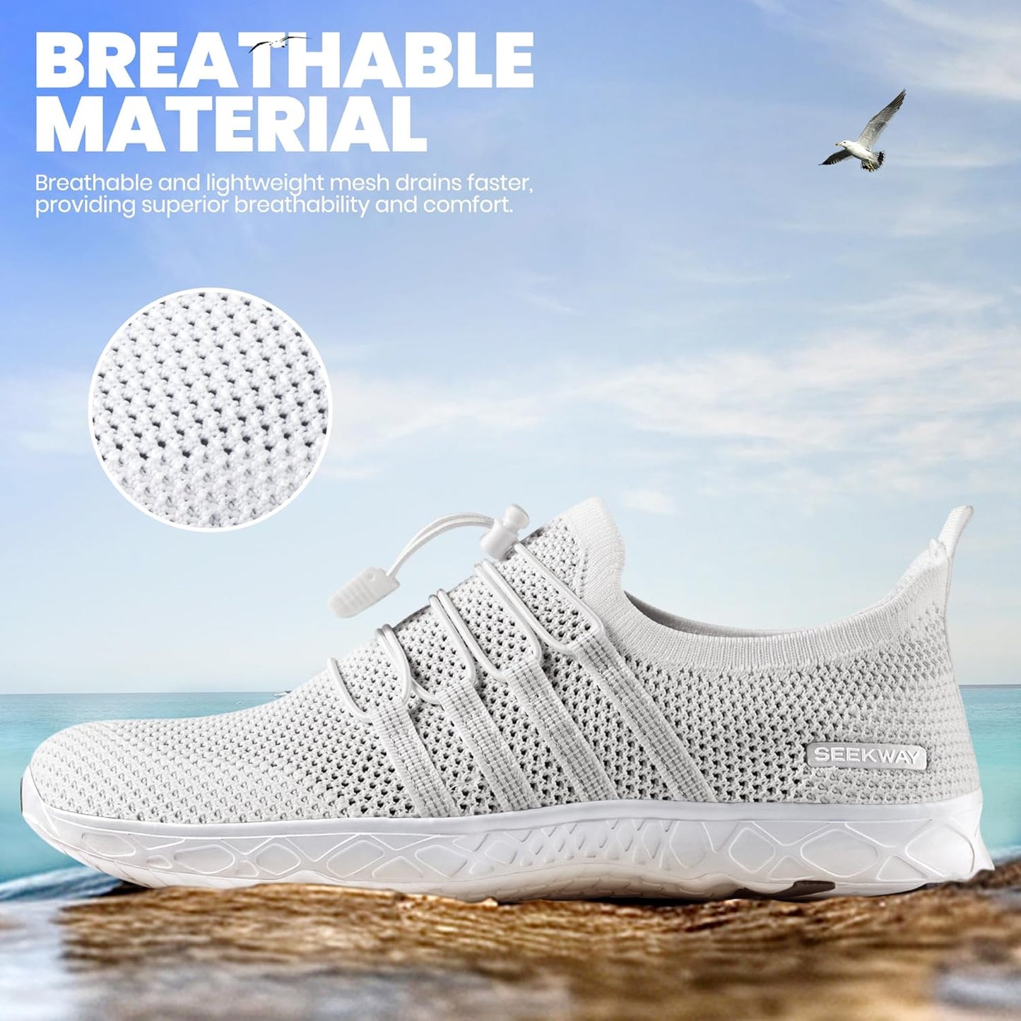 SEEKWAY Water Shoes - Quick Dry Aqua Footwear for Men & Women | Ideal for Beach, Surf & Pool Activities