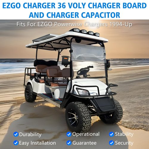 36 Volt Charger Control Circuit Board & 4uF 660VAC Capacitor Combo Set for Ezgo Powerwise Golf Club Cart, for 1994-Up Car Replaces# 11560G1 11560G2 17077G1 28667G01 28566G01 28566-G01