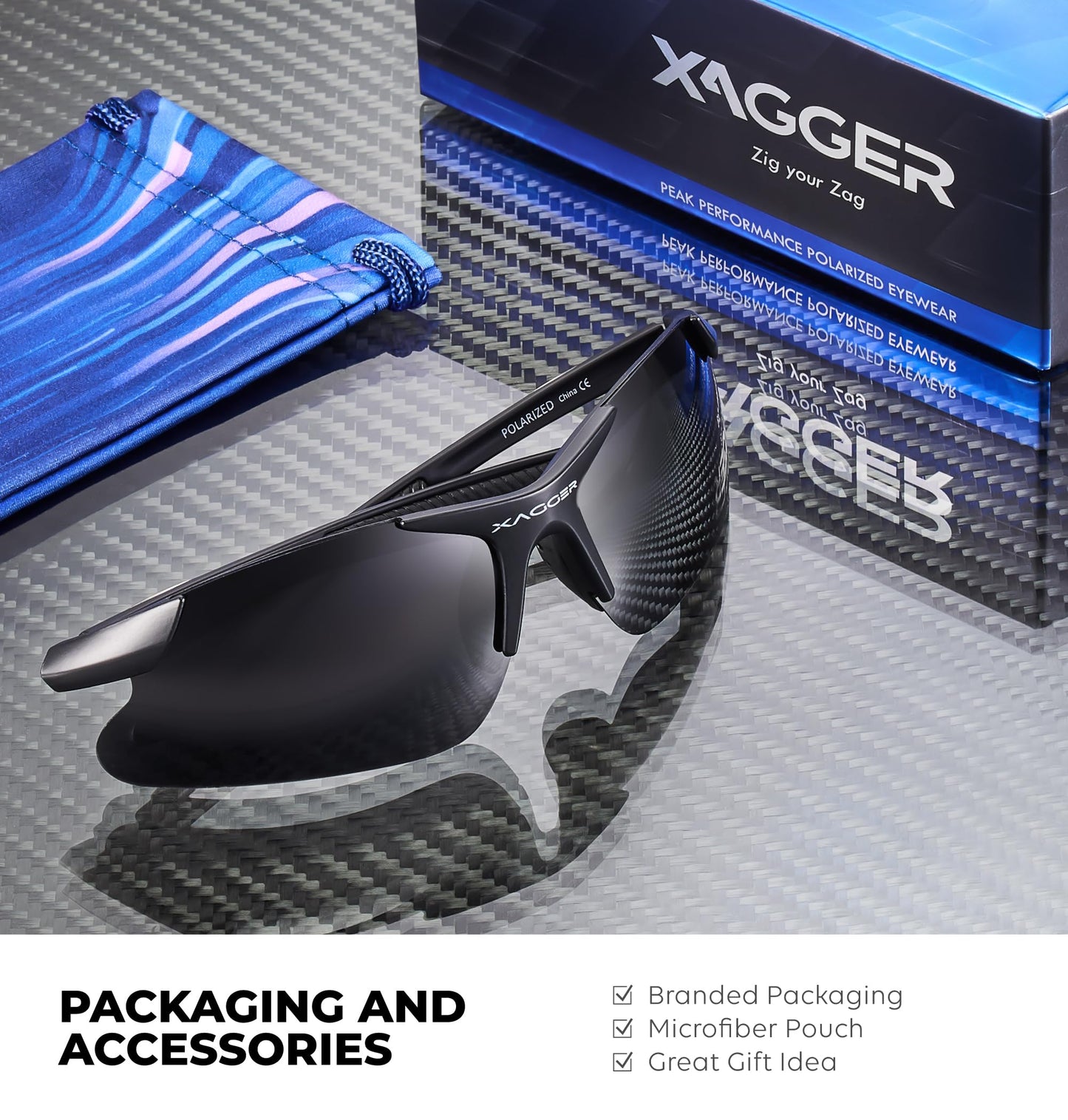 Xagger Kids Youth Polarized Sports Sunglasses for Boys Girls Baseball Softball Glasses TR90 Frame