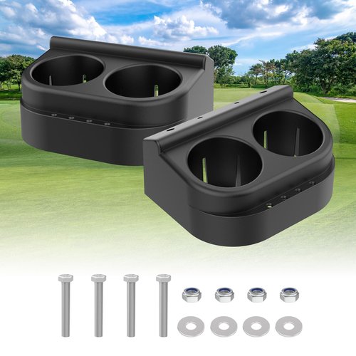 10L0L Golf Cart Dual Cup Holder for Club Car DS 1993-Up Gas & Electric, Golf Cart Storage Accessories, OEM# 1016811 101708301 (2 Pack)
