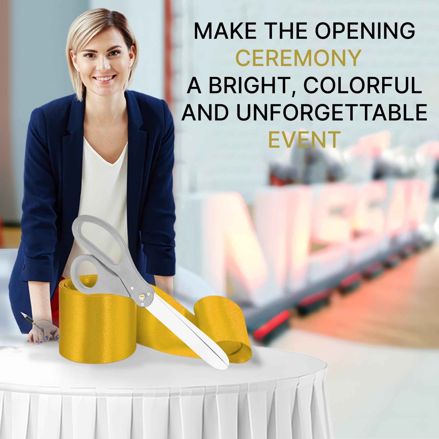 20" Giant Ribbon Cutting Scissors — Large Grey Grand Opening Ribbon Cutting Ceremony Scissors Heavy Duty Metal Construction for Grand Openings Special Events Inaugurations and Ceremonies