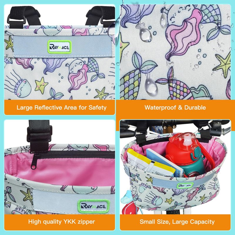 RAYMACE Kids Bike Basket,Children's Bike Basket Front,Waterproof Bicycle Basket Handlebar Bag for Girls,Boys Toddlers Bike or Scooter Accessories