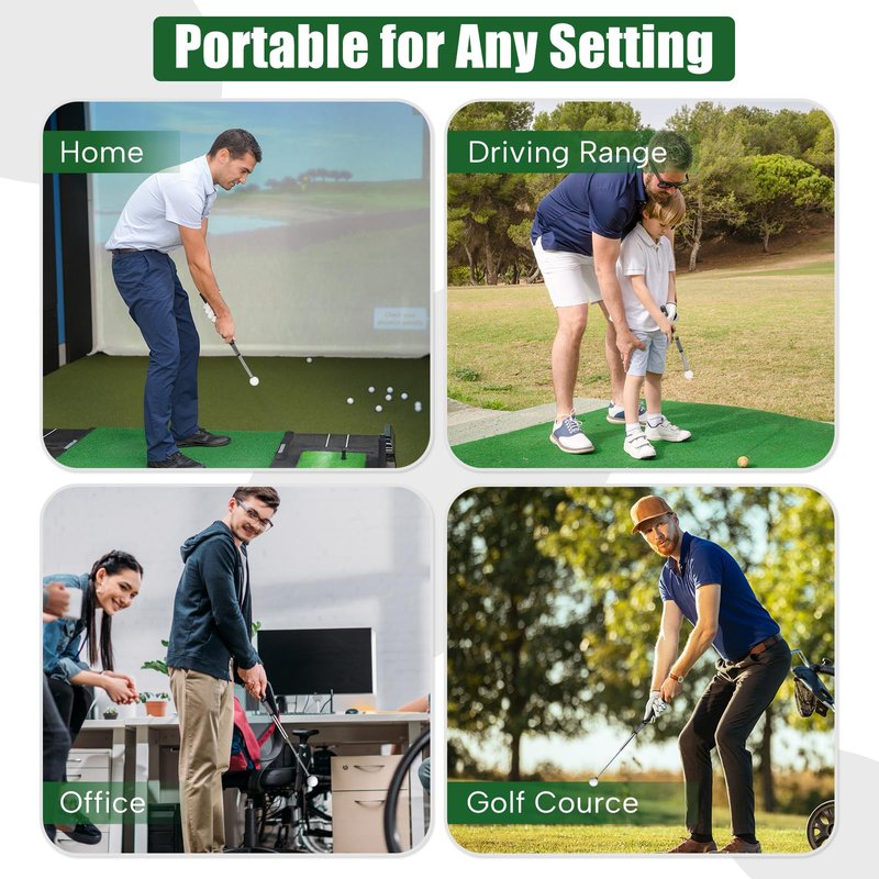 BAIRBRE Retractable Golf Swing Training Aid, Golf Grip Trainer for Swing Tempo & Chipping Practice, Right-Handed Golf Swing Trainer with Arm Band for Beginners, Indoor Outdoor Practice