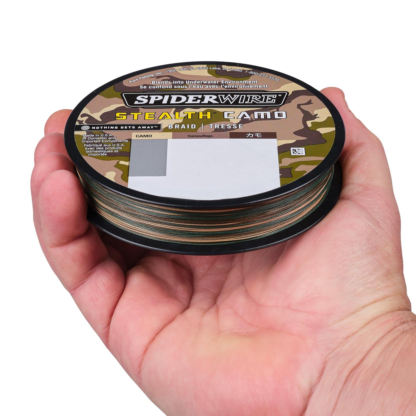 SpiderWire Stealth® Camo Braided Fishing Line, 6lb | 2.7kg, 300yd | 274m Fishing Line, Suitable for Saltwater and Freshwater Environments