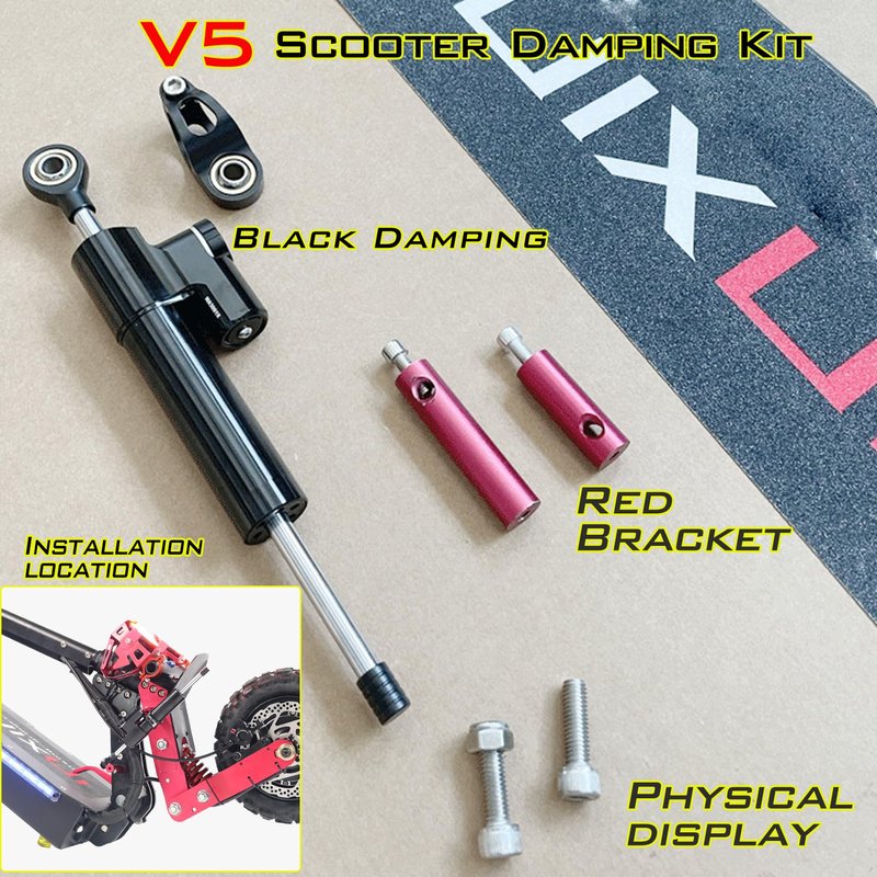 V5 scooter steering damper bracket Mounting Bracket Kit,V5 Electric Scooter Shock Absorber Scooter Steering Damper bracket electric scooter accessories damper mount (Red Bracket)