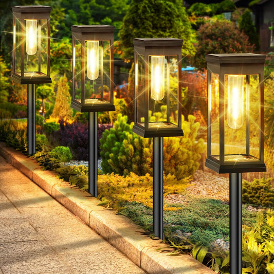 Solar Pathway Lights Outdoor 8-Pack - Super Bright LED Landscape Lighting, Waterproof & Sun-Powered for Garden Walkway