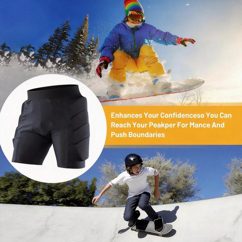 Tanden Padded Shorts Hip Impact Shorts Tailbone Protector Pad for Snowboarding Pads, Snowboard Butt Pad for Skating Ski Skateboarding Ice Figure Skating Crash Pads M