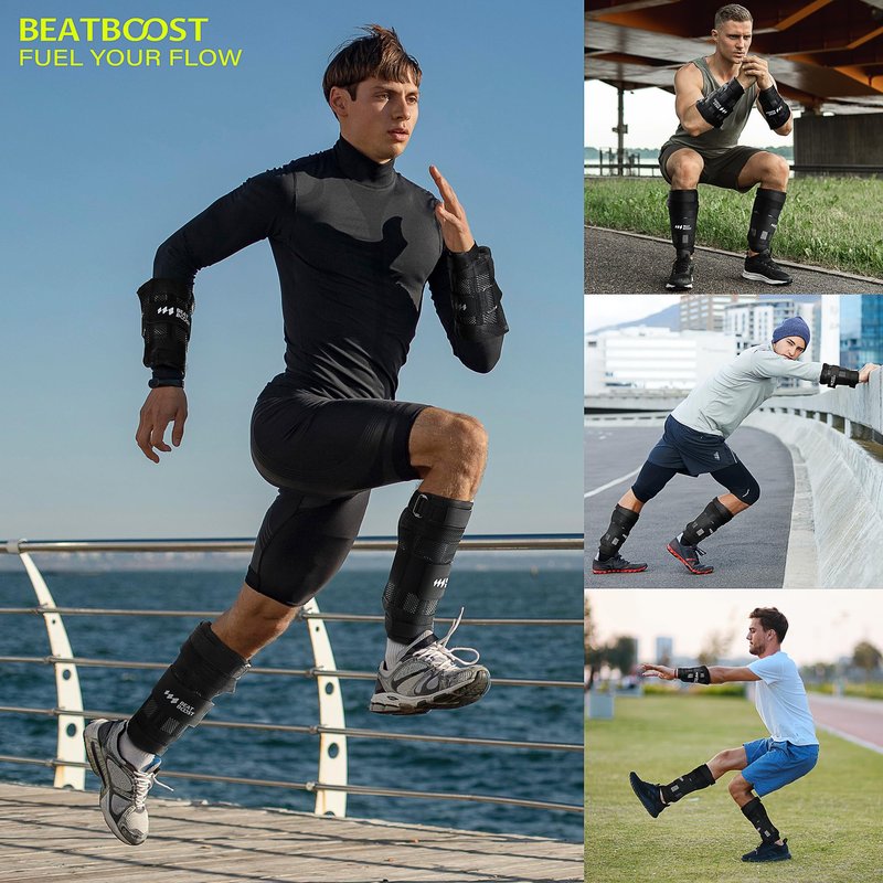 Ankle Wrist Weights 30lb Adjustable BeatBoost Leg Arm Weights for Men Walking Pilates Exercise Workout Gym Aerobics