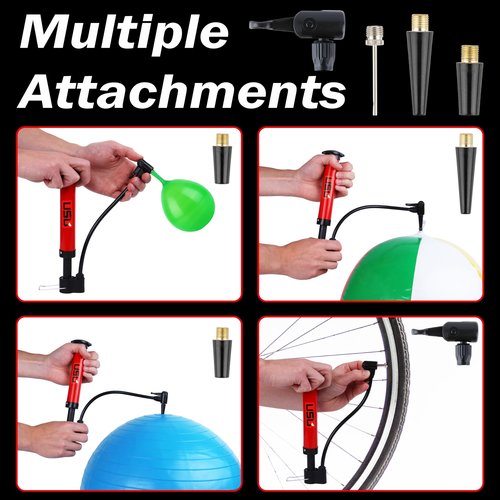 Sports Ball air Pump Manual Metal (red)