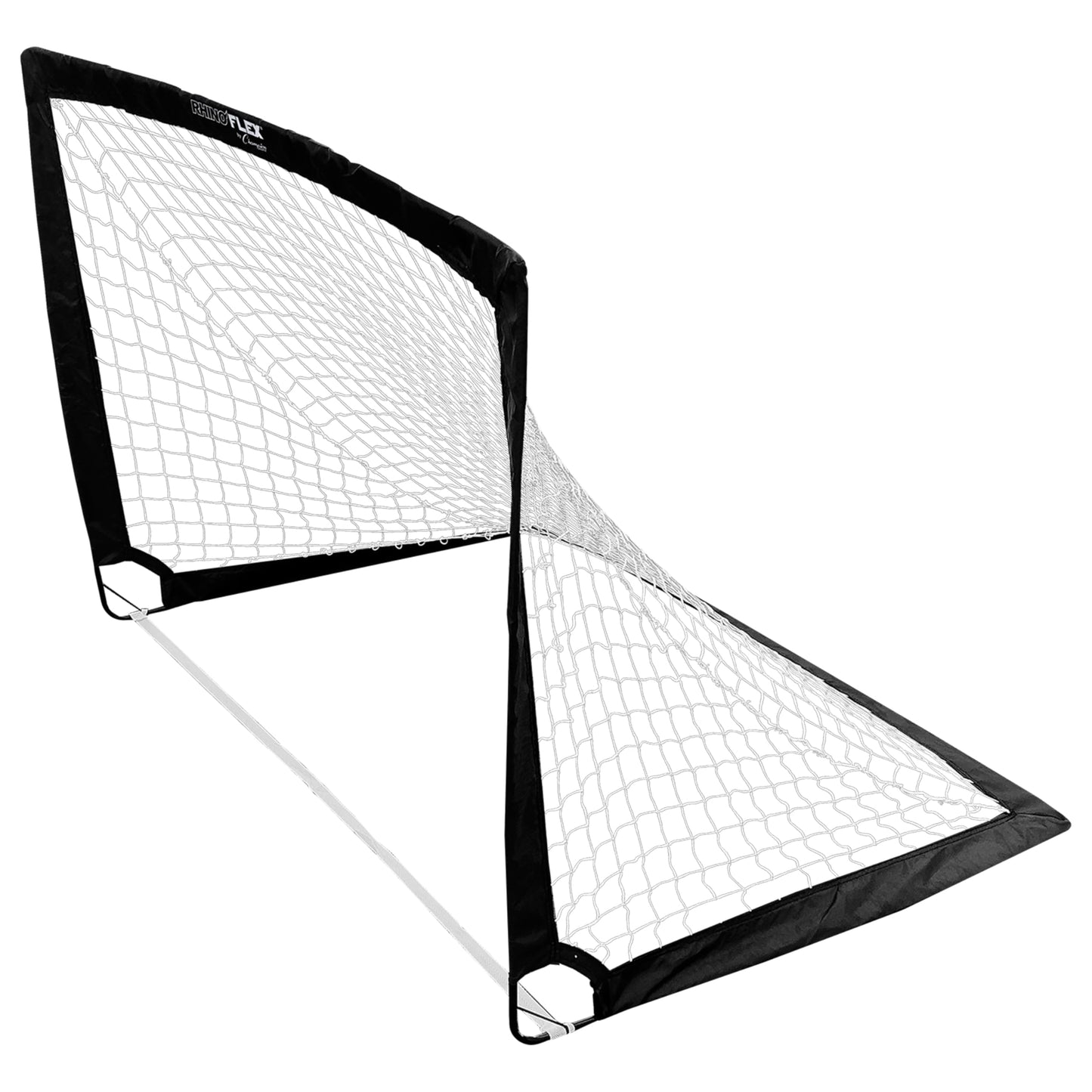 Rhino Flex 4'x 3' Portable Soccer Goal by Champion Sports – Durable, Lightweight, Foldable with Carry Bag and Ground Stakes for Backyard, Park, or Training - Black