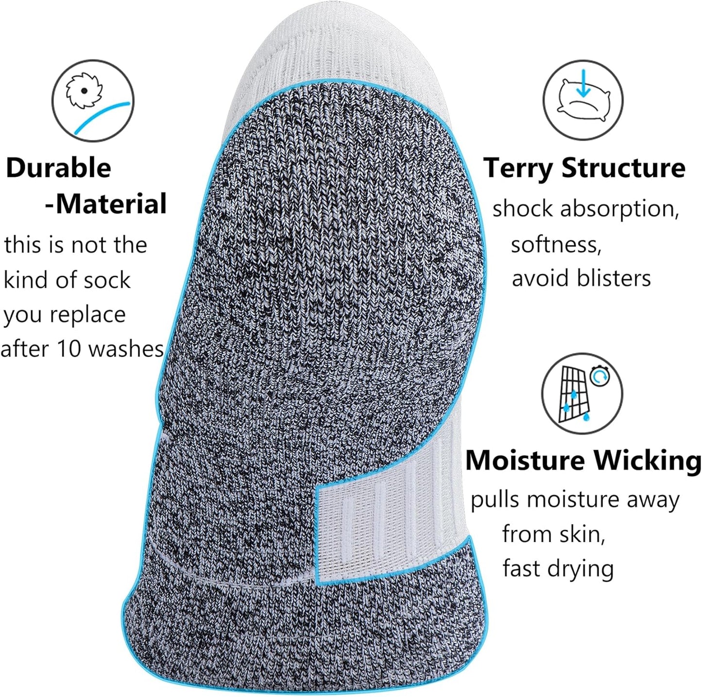 CWVLC No Show Compression Socks - Cushioned Support for Men & Women | 4 or 8 Pairs Available