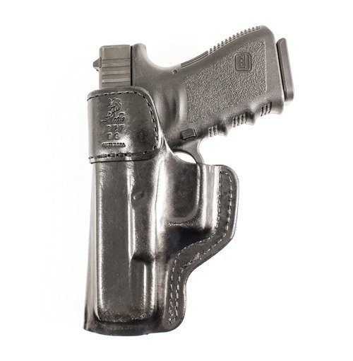 DeSantis Inside Heat IWB Holster - Concealed Carry Leather Gun Holster, Fits the S&W M&P Compact .22, M&P 380 Shield EZ, M&P 9 Shield EZ Incl. Performance Center & M2.0 models - Right Hand Draw, Black