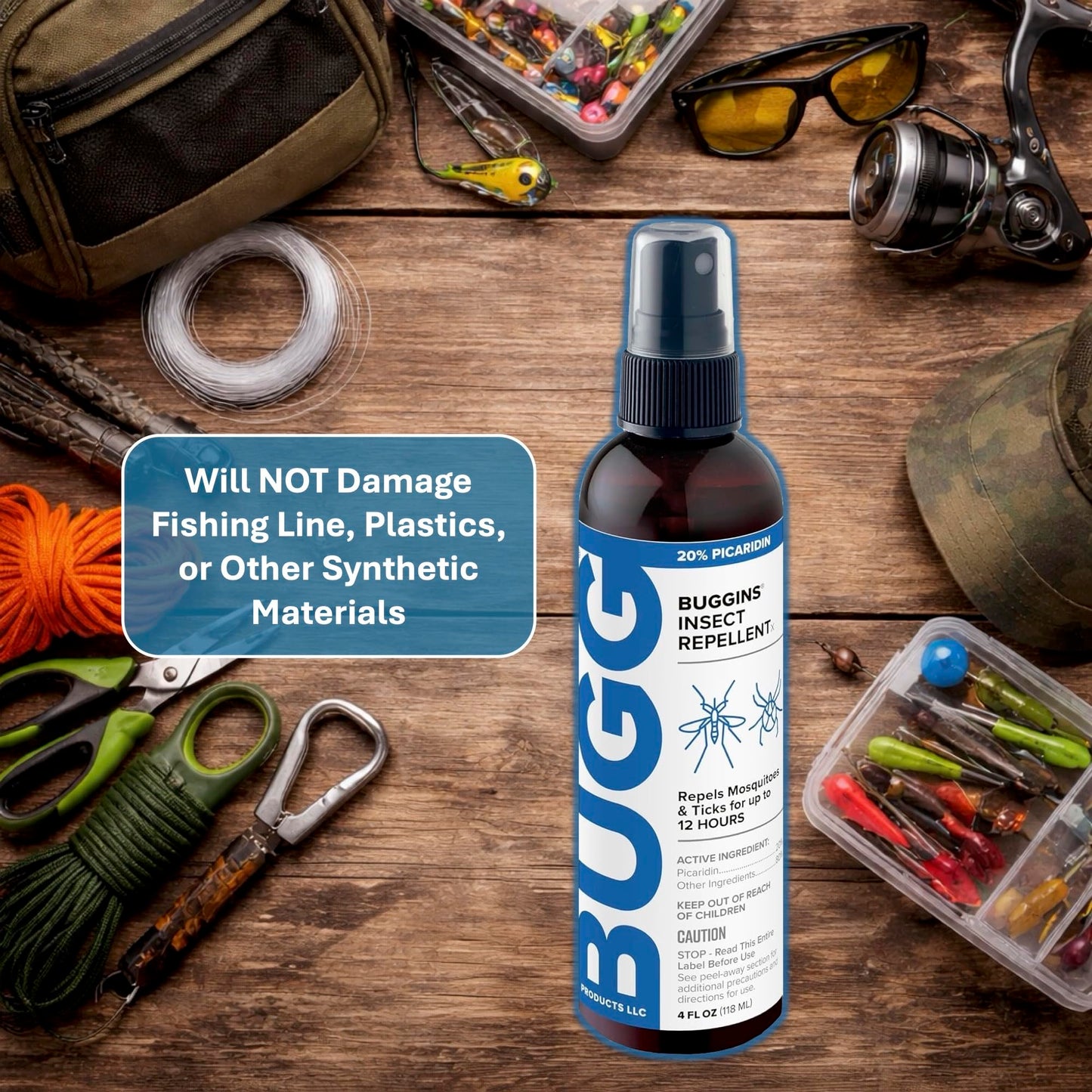 BUGGINS Insect Repellent Spray - 20% Picaridin - 4 oz Pump Bottle