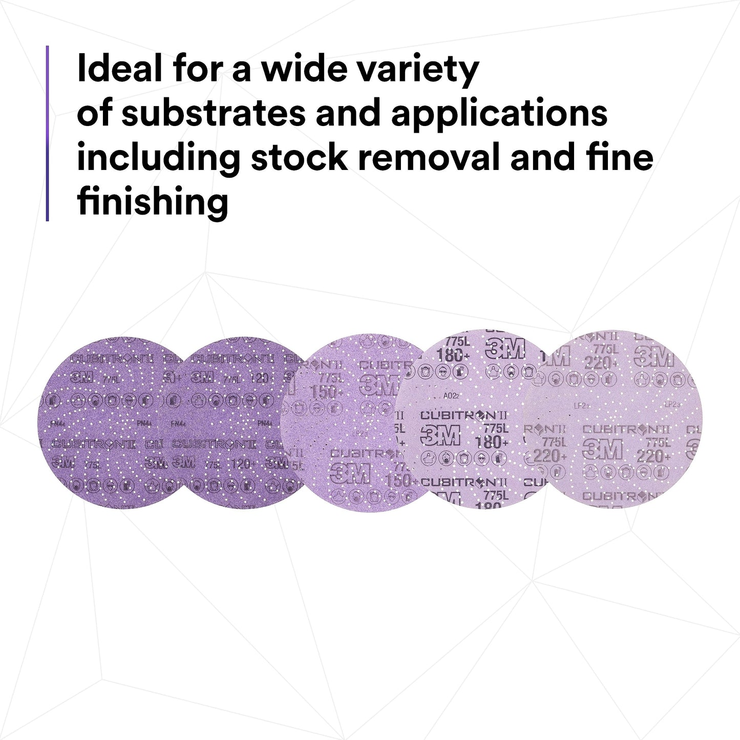 3M Xtract Cubitron II Hookit Clean Sanding Film Disc 775L, 120+, 5 in, Pack of 50 Hook and Loop Sanding Discs for Paint Preparation and Removal, General Sanding, Refining, Blending, and Featheredge