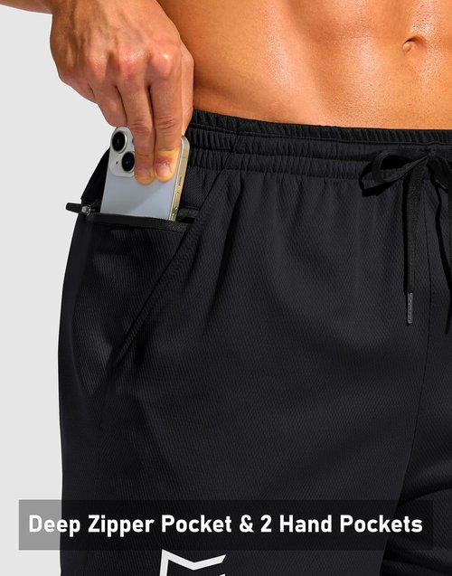 G Gradual Men's Athletic Running Shorts - Lightweight Quick-Dry with Zipper Pocket | 5"/7" for Gym & Tennis