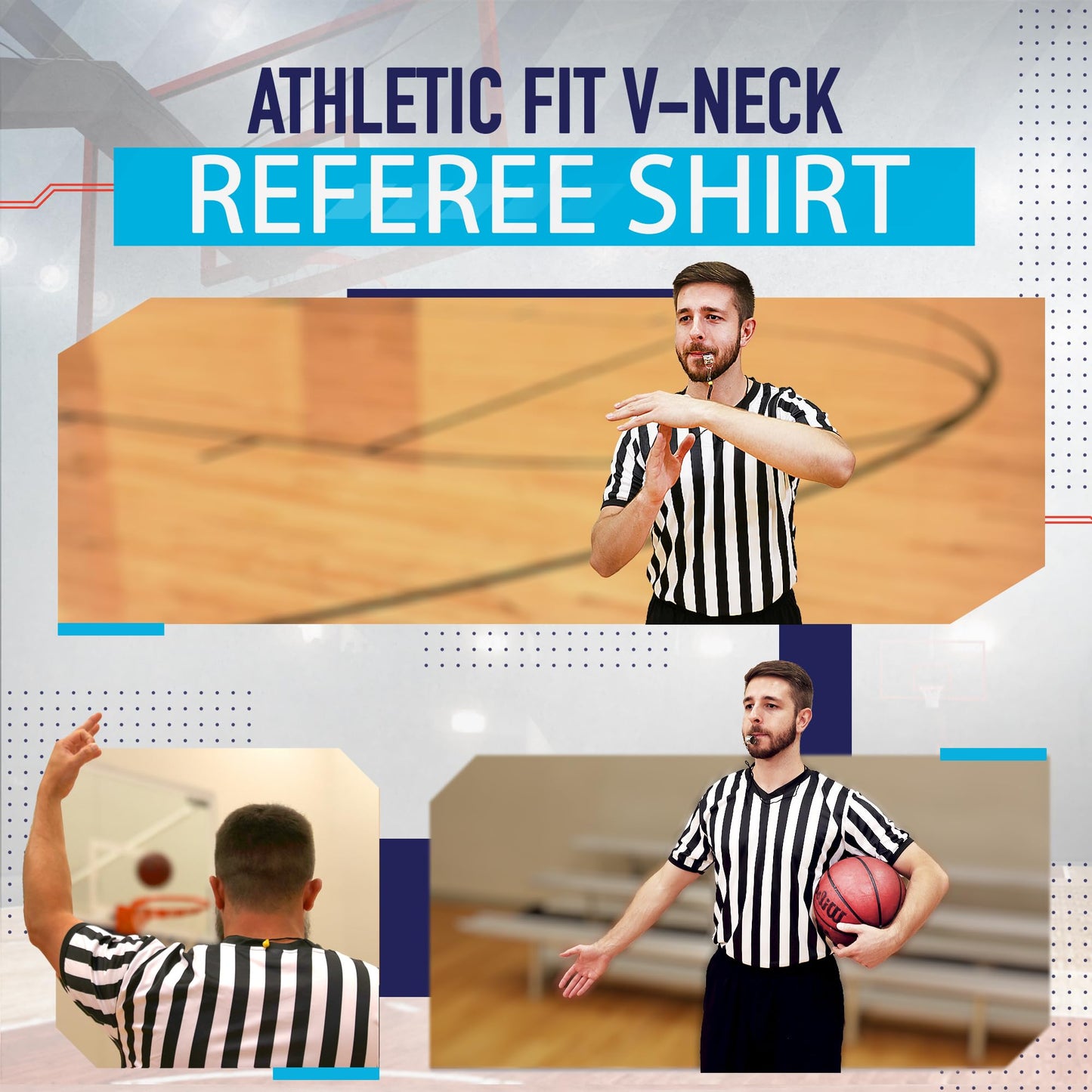 Murray Sporting Goods Men's V-Neck Referee Shirt | Men’s Official Short Sleeve Pro-Style V-Neck Officiating Halloween Costume (XX-Large)