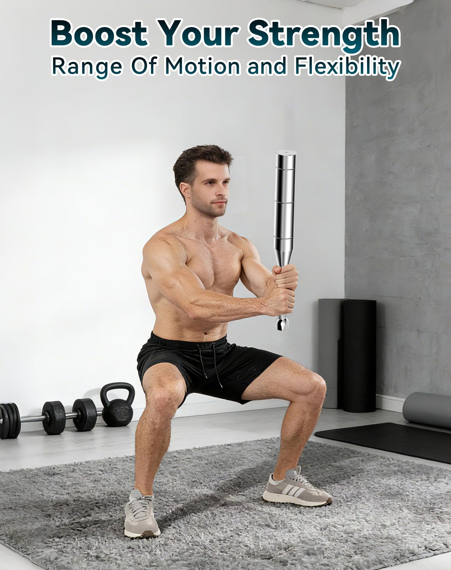 Zwwkkll Adjustable Macebell, 6-in-1 Indian Club Weighted for Strength Training (6.6/8.8/11/13.2/15.4/17.6LBs), Shoulder & Grip Workouts, Progressive Weight System(6 IN 1-17.6LB)